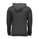 Elegant Black Hooded Zip Sweatshirt