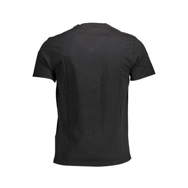 Elegante camiseta de algodón negro con cuello en V