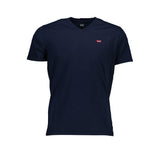 T-shirt en coton classique en V en bleu