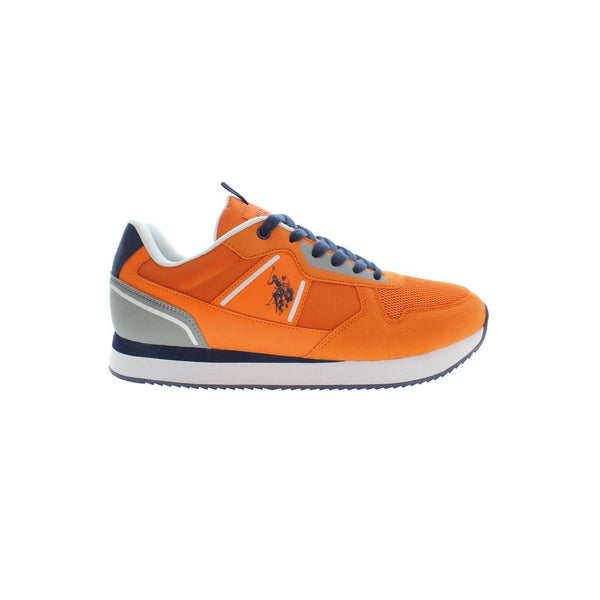 Baskets sportives à lacets orange avec détail du logo