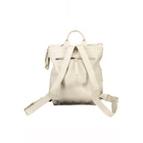 Mochila beige chic con detalles contrastantes