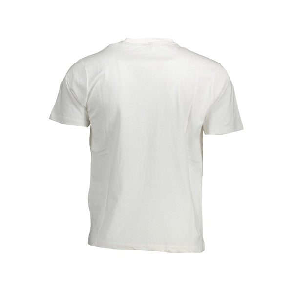 Sleek White Cotton Crew Neck Tee