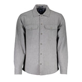 Chemise masculine à manches longues en coton gris élégant