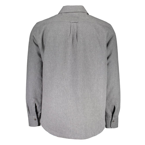 Elegante camicia da uomo a maniche lunghe in cotone grigio