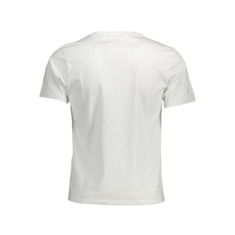 Elegante camiseta de algodón de cuello redondo blanco