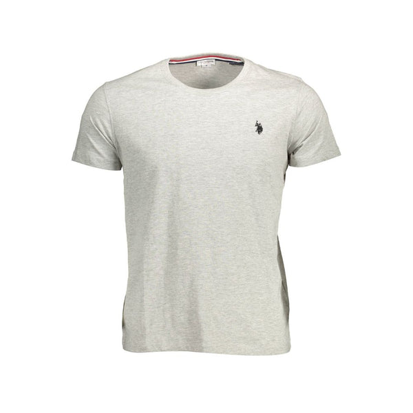 Essential Gray Embroidered Logo Tee