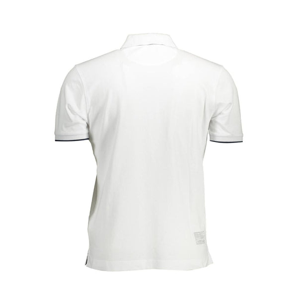 Polo blanc élégant avec broderie contrastée