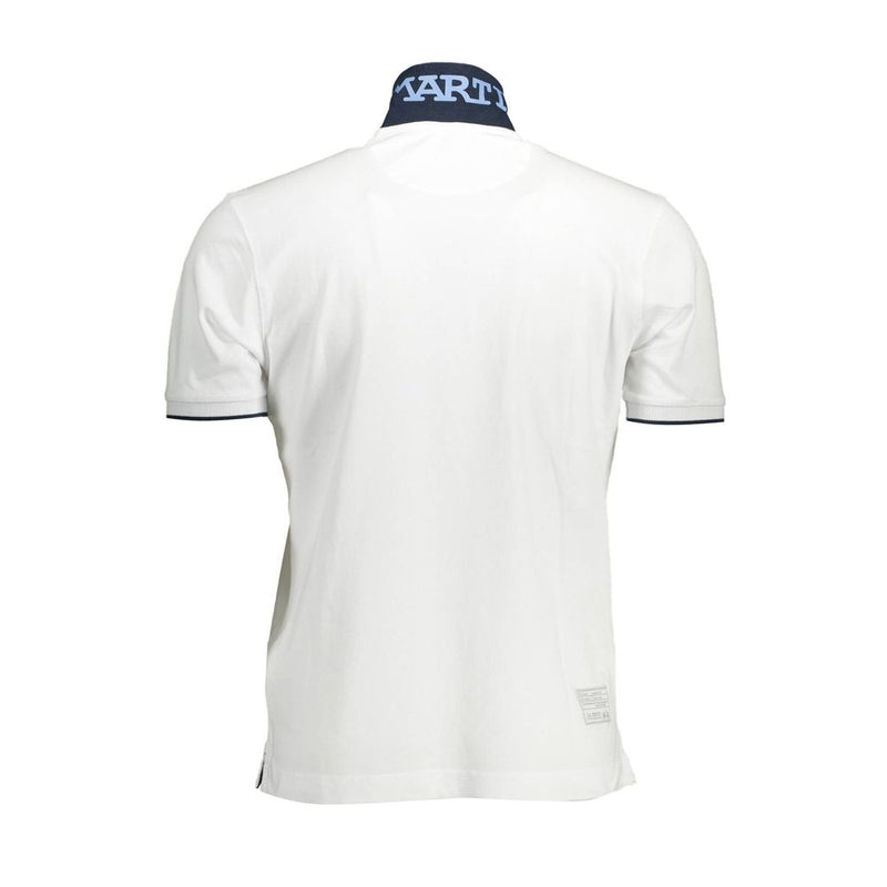 Polo blanc élégant avec broderie contrastée