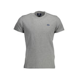 Tee-shirt en coton gris brodé exquis