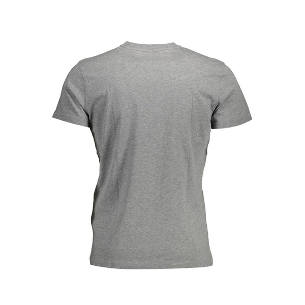 Tee-shirt en coton gris brodé exquis