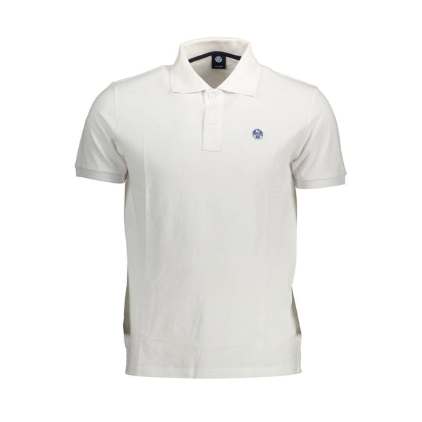 Elegant White Cotton Polo With Logo Detail