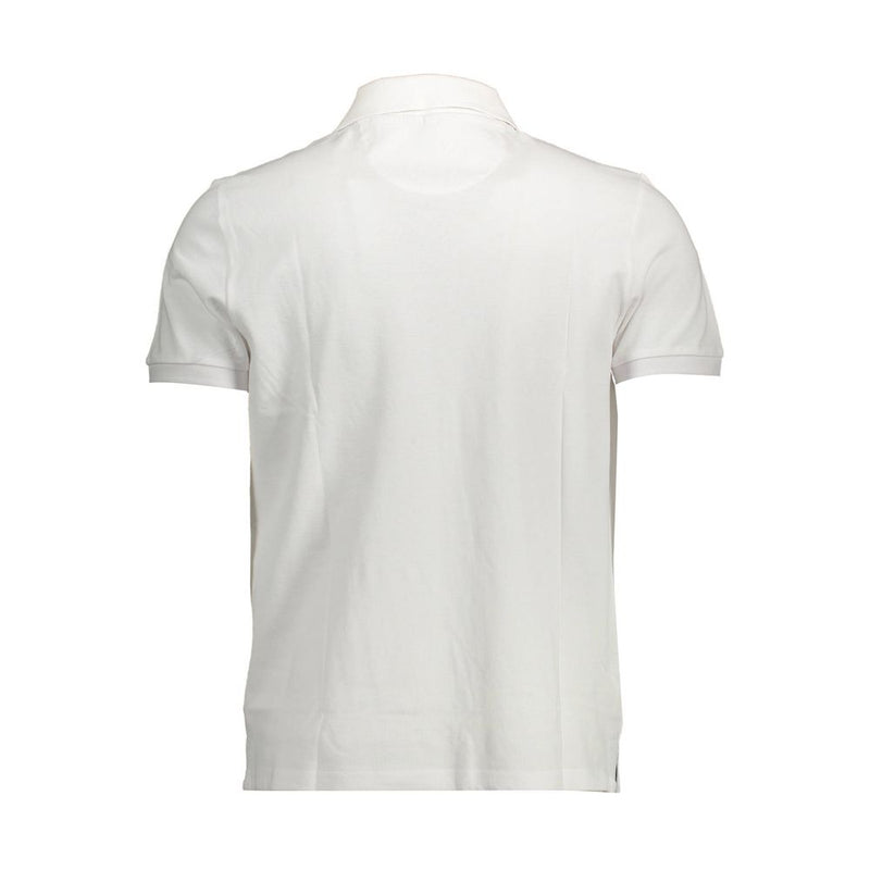 Elegant White Cotton Polo With Logo Detail