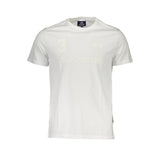 Elegant White Crew Neck Tee avec imprimé logo