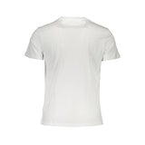 Elegant White Crew Neck Tee avec imprimé logo