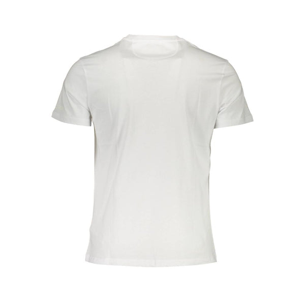 Elegant White Crew Neck Tee avec imprimé logo