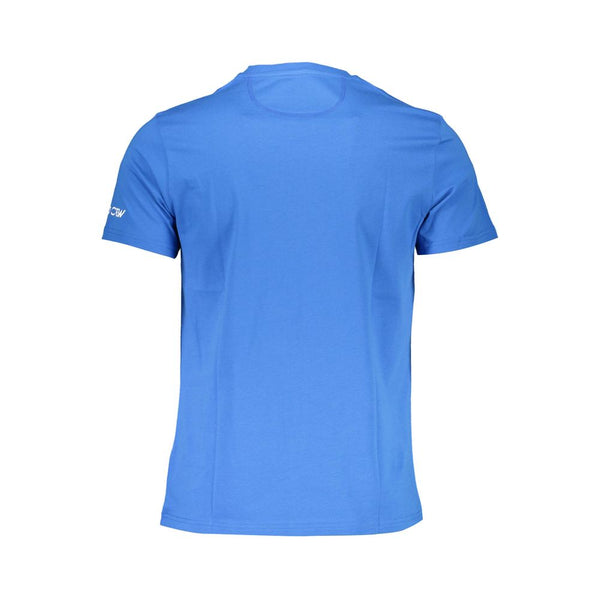 Elegante tee di logo ricamato blu