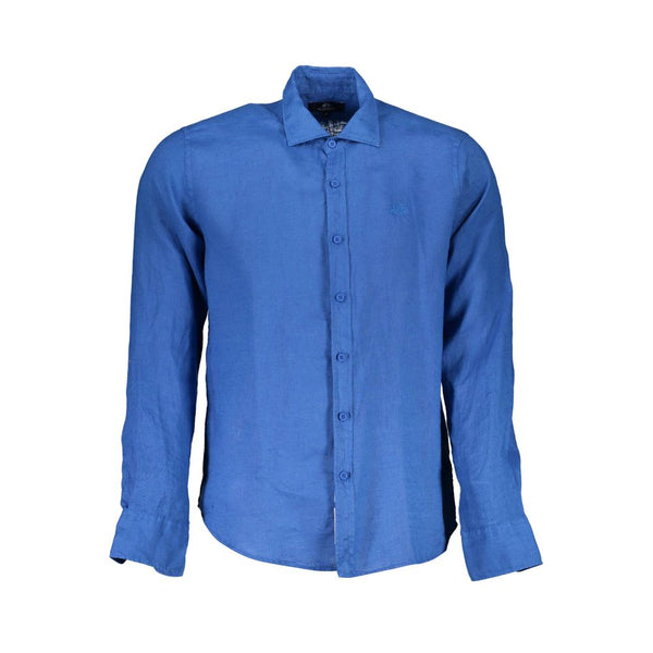 Elegante camisa de cuello francés de lino