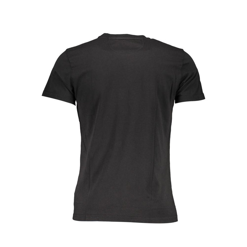 Elegante tee di cotone nero ricamato