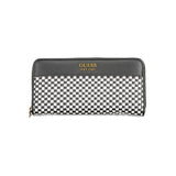 Sleek Black Polyethylene Wallet with Contrasting Details