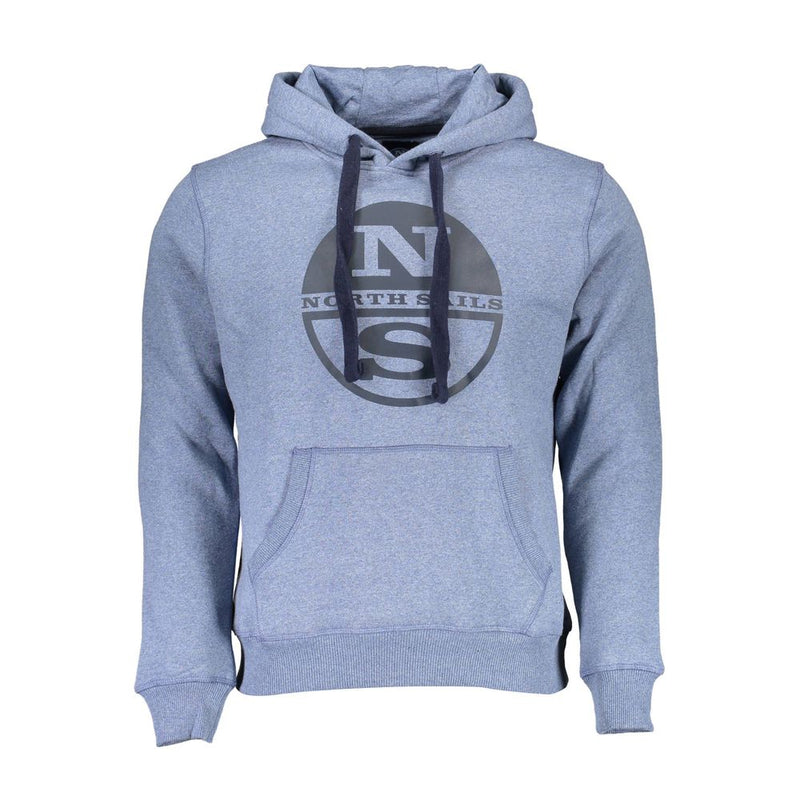 Blaues Kapuzen -Sweatshirt mit zentraler Tasche