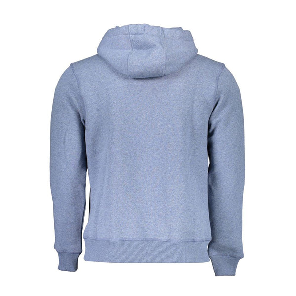 Blaues Kapuzen -Sweatshirt mit zentraler Tasche