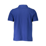 Chic Blue Cotton Polo Shirt mit Logo -Detail