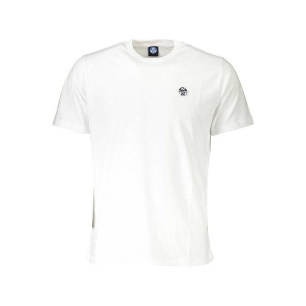 Camiseta de algodón blanco elegante con acento logotipo