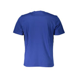 Chic Blue Cotton T -Shirt mit legendärem Logo