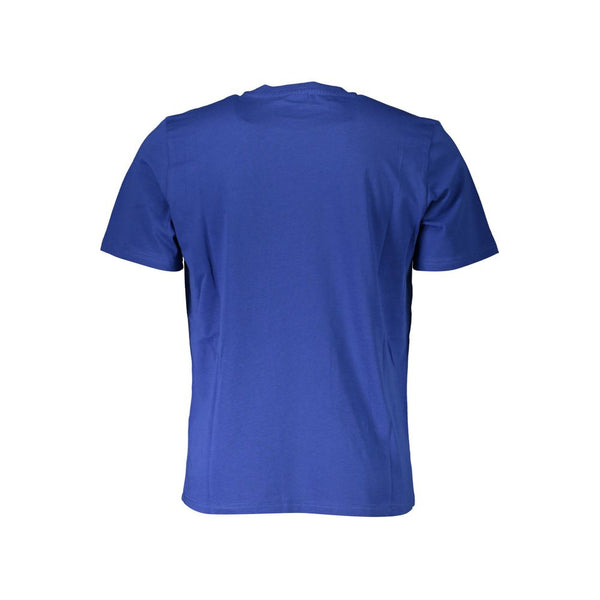 Chic Blue Cotton Tee with Iconic Logo