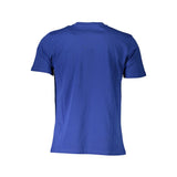 Chic Blue Round Neck bedrucktes T -Shirt