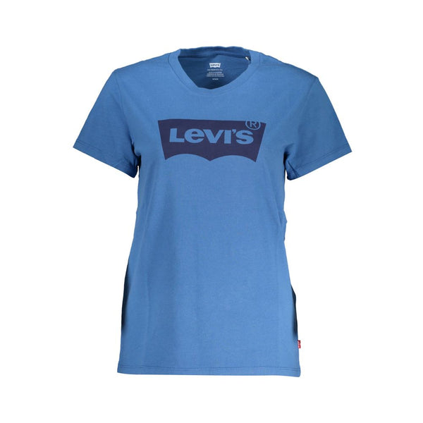 T-shirt en coton bleu élégant avec imprimé classique