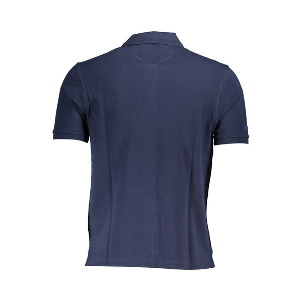 Elegantes blaues Baumwoll -Polo -Hemd