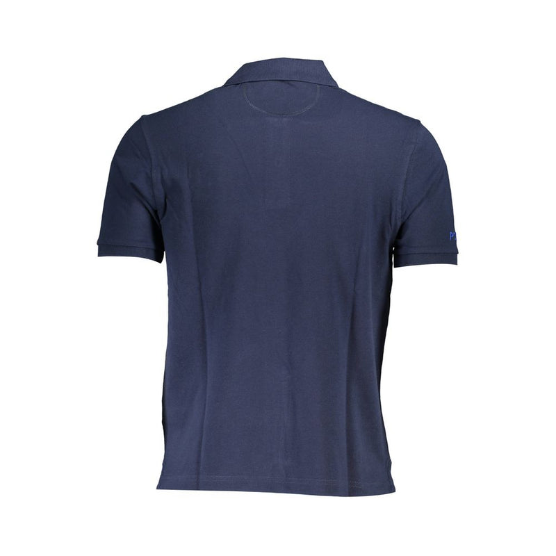 Elegantes blaues Baumwoll -Polo -Hemd