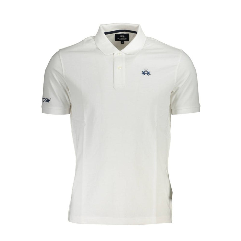 Elegant White Cotton Polo Shirt