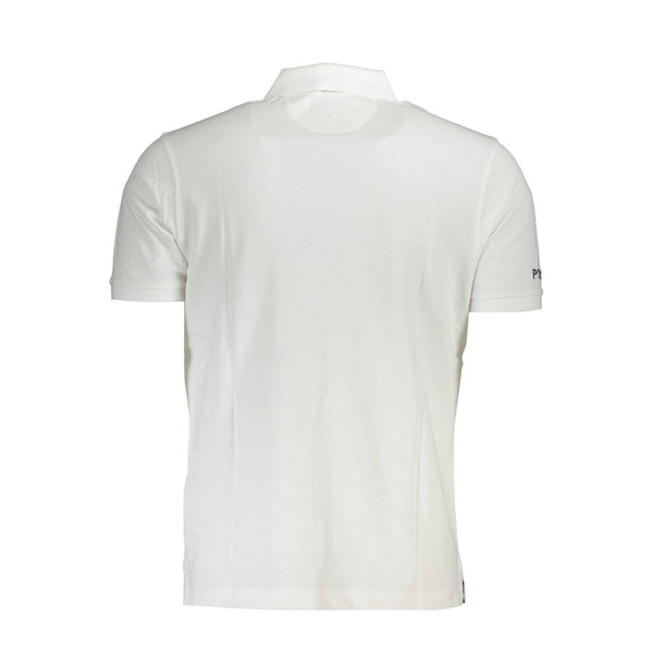 Elegant White Cotton Polo Shirt