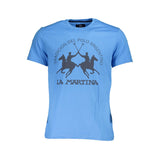 Tee di cotone blu regale con stampa classica