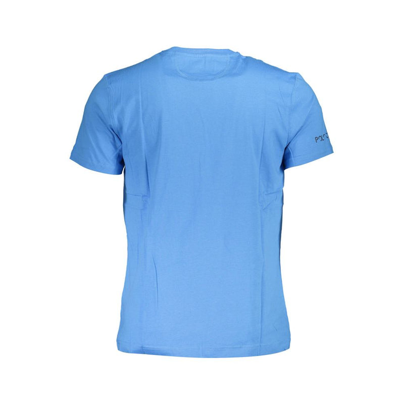 Regal Blue Baumwoll -T -Shirt mit klassischem Druck