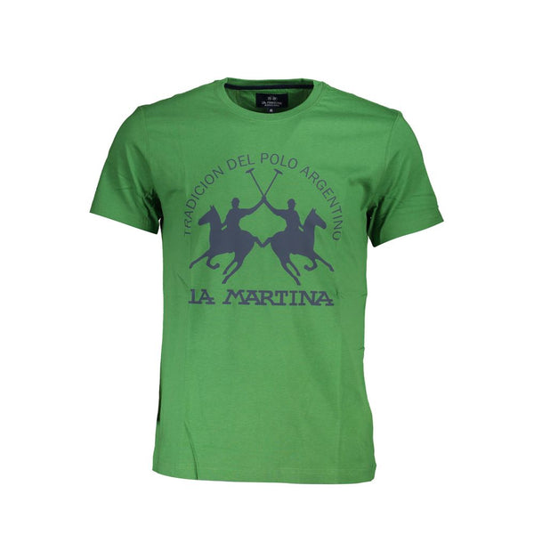 Elegant Green Cotton Tee with Iconic Print