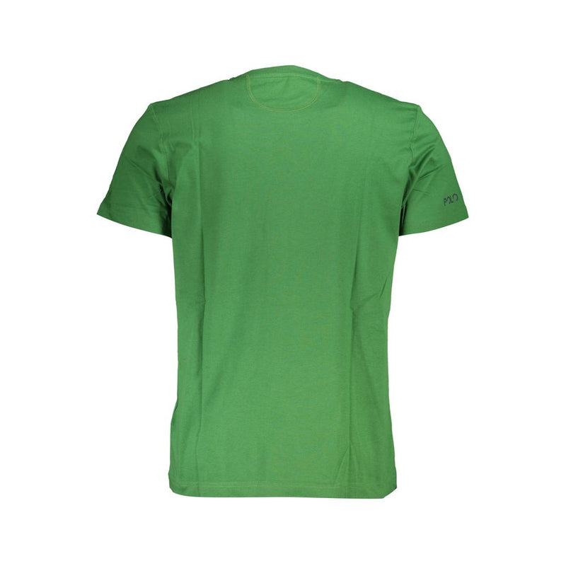 Elegante camiseta de algodón verde con estampado icónico