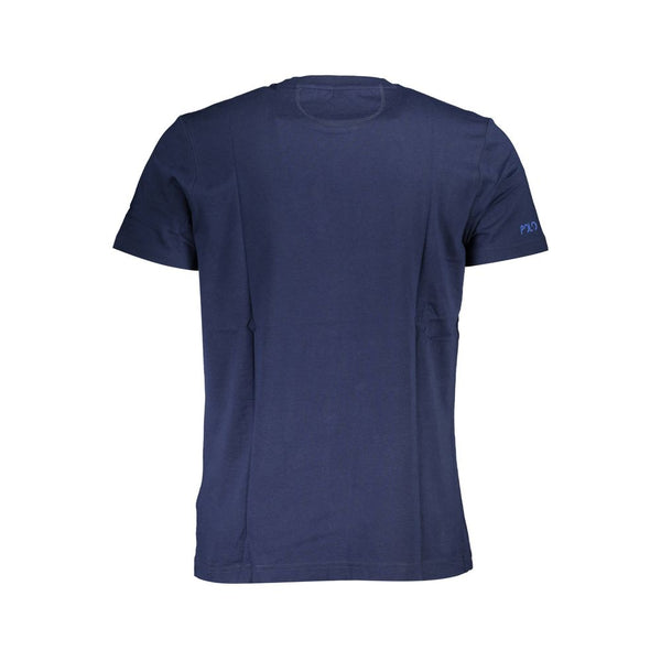 T-shirt de logo bleu chic avec des embellissements classiques