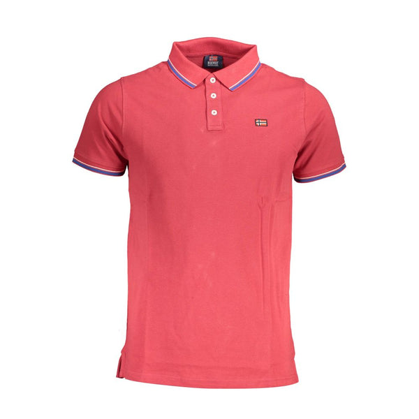 Chic Kontrastdetail rotes Polo -Shirt