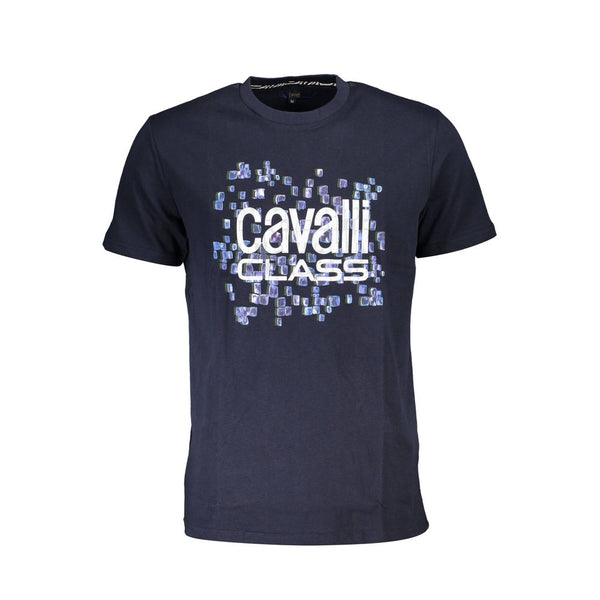 Blaues Baumwollt-Shirt