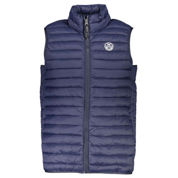 Gilet zippé sans manches élégant en bleu