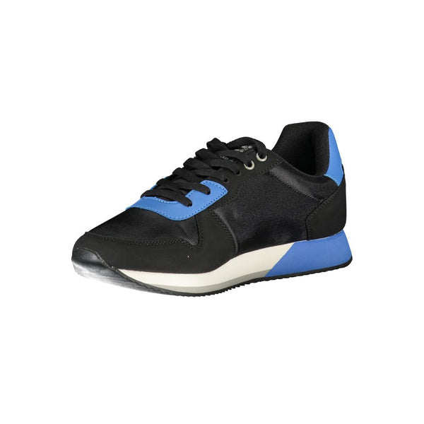 Black Polyester Men Sneaker