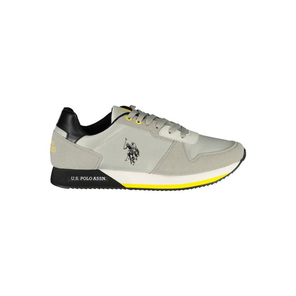 Eleganti sneaker sportivi allacciati grigi