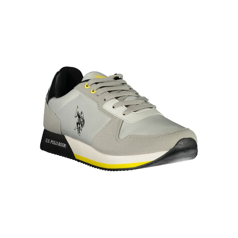 Eleganti sneaker sportivi allacciati grigi