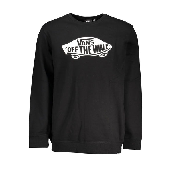 Sleek Black Cotton Sweatshirt with Logo Print