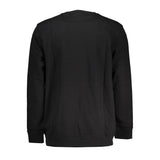 Sleek Black Cotton Sweatshirt with Logo Print