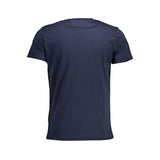 Chic Crew Neck -Baumwoll -T -Shirt in Blau