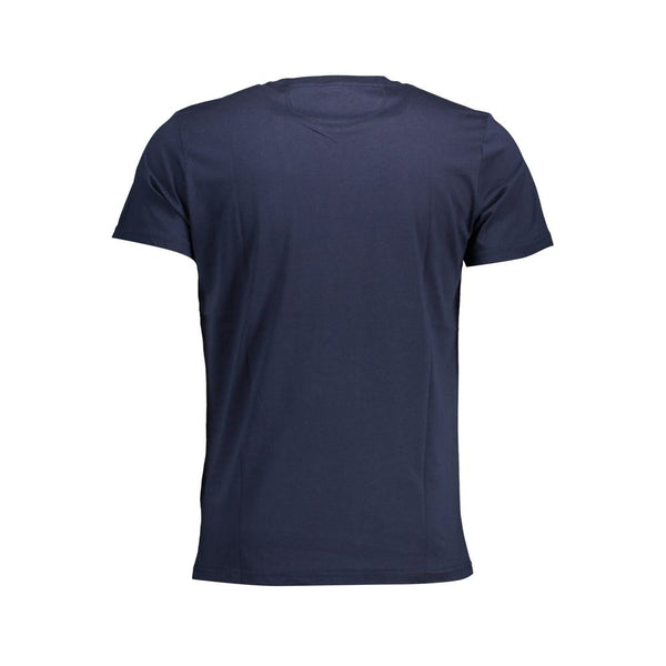 T-shirt de coton à collier de l'équipage chic en bleu